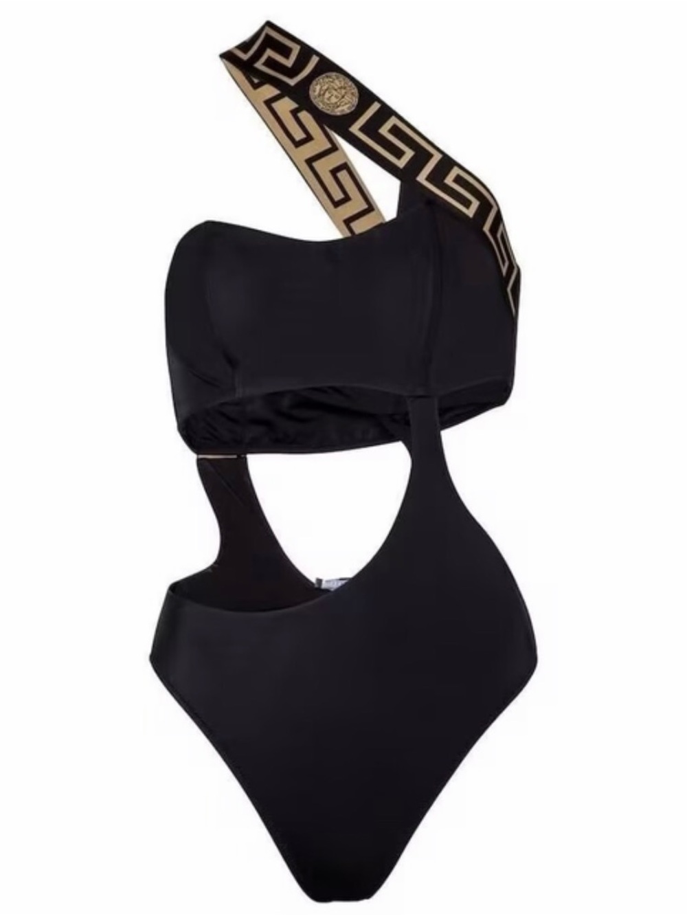 Versace Black and Gold One-Shoulder Logo-Trim Sunglasses & Swimsuit Set - Picture 4 of 4